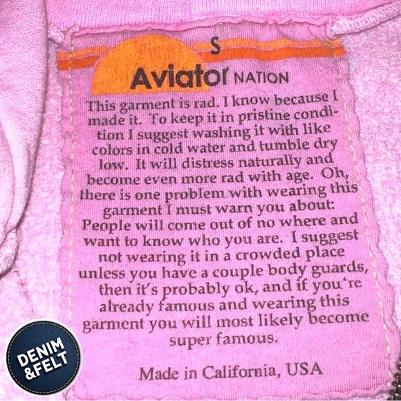 AVIATOR NATION Unisex Pink/Black BOLT FULL ZIP HOODIE/Sweatshirt | PRELOVED⚡️🖤 - Picture 6 of 16